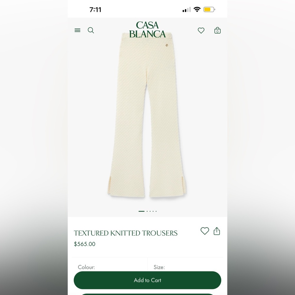 CASABLANCA Cream Textured Pants - Picture 4 of 4